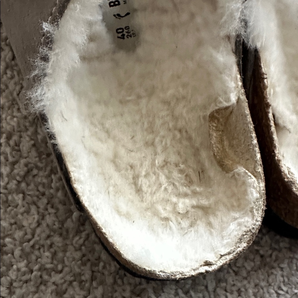 Birkenstock shearling lined Arizona grey sandals sz 40 9 - Picture 5 of 10